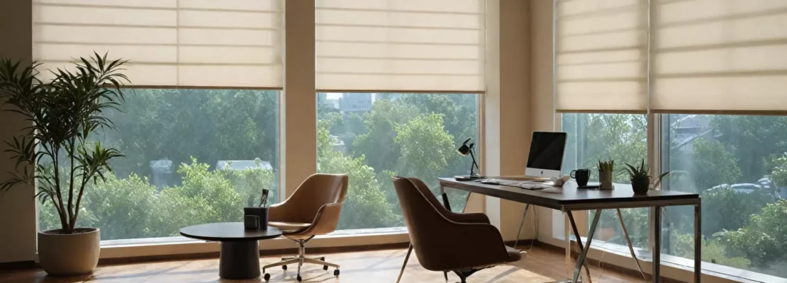 Rolety rzymskie w biurze — estetyka i funkcjonalność
